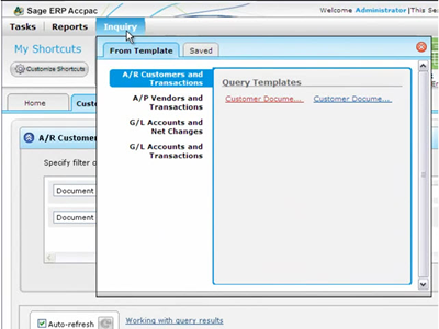 Sage Accpac Inquiry Templates