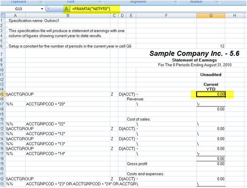 Financial Statement Formula