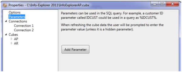 Define parameters for InfoExplorer