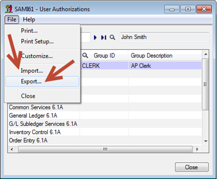 Sage 300 ERP - Authorization List