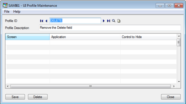 Sage 300 ERP - UI Profile Maintenance