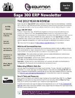 Sage 300 ERP Newsletter - Year End 2012