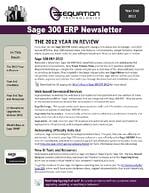 Sage 300 ERP Newsletter - Year End 2012