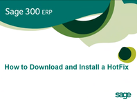 How to Download and Install a Sage 300 Hotfix