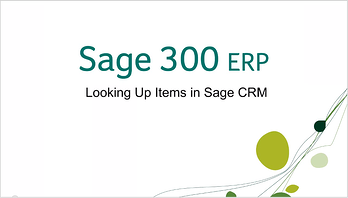 sage 300 erp looking up items in sage crm