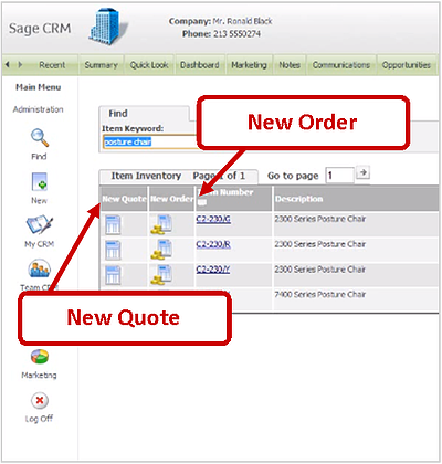 create a new quote in sage