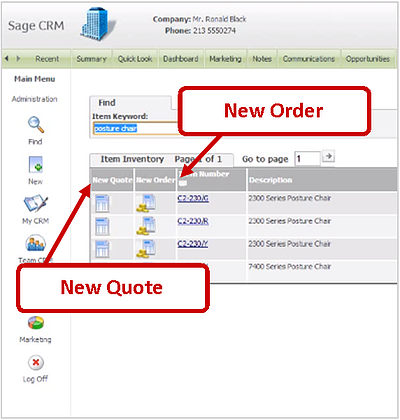 create a new quote in sage