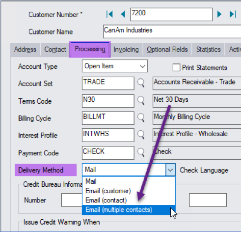 Sage 300 multiple contacts