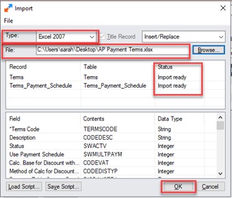 Importing to Sage 008