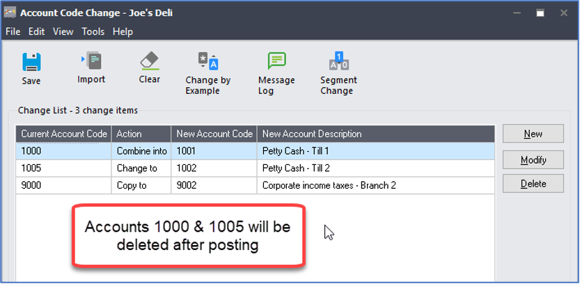 Sage 300 Account Item Number Change