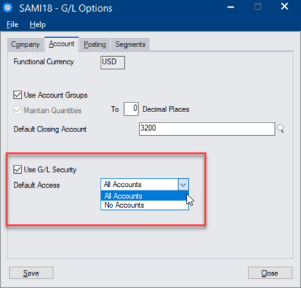 Sage 300 GL Security