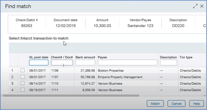 Sage Intacct Bank Feeds 