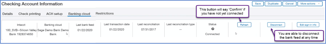 Sage Intacct Bank Feeds Bank Reconciliation