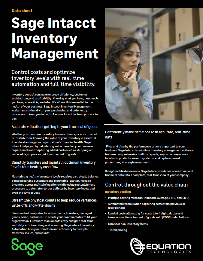 Sage Intacct Inventory Management Datasheet Coverpage