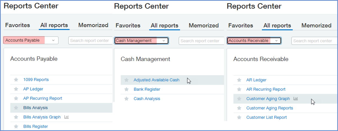 Sage Intacct Reporting Dashboards