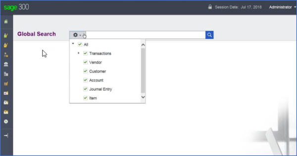 Sage 300 Global Search