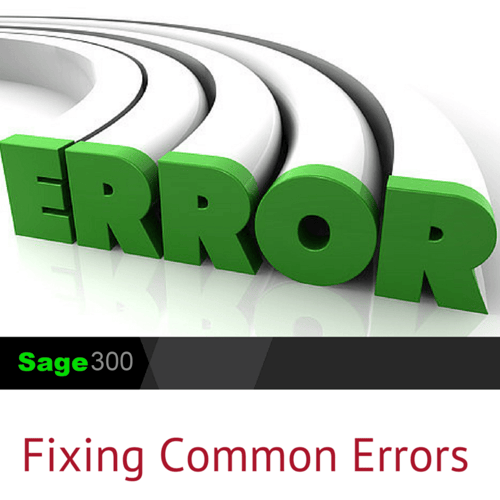Fixing Sage 300 common errors