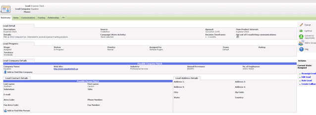 Sage CRM Lead Acquisition